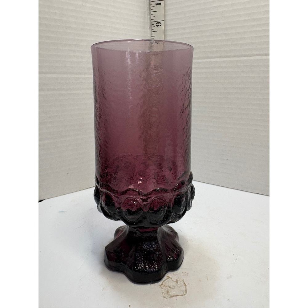 Tiffin Franciscan Madeira Plum Amethyst Purple Footed Glassware Set of 3 Vintage